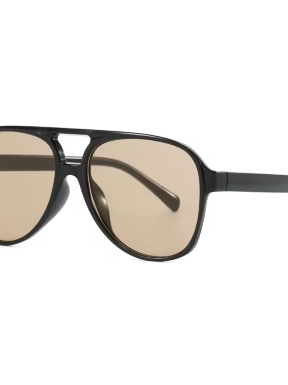 Oversized Aviator Sunglasses in Black and Brown Tint - Picture 2 of 5